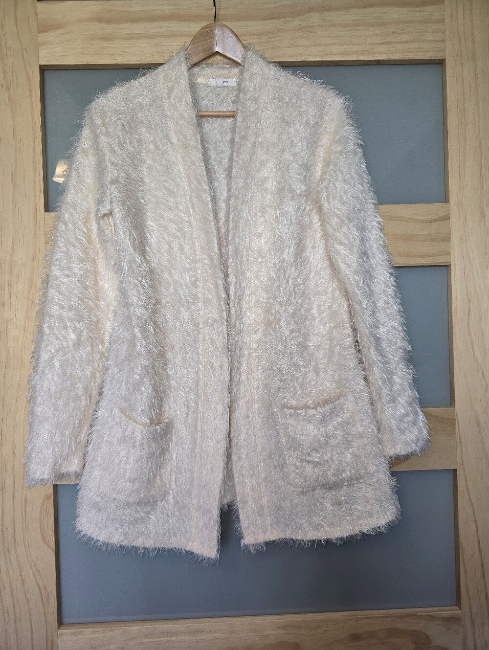 Maurices Cream Fuzzy Open-Front Teddy Jacket
